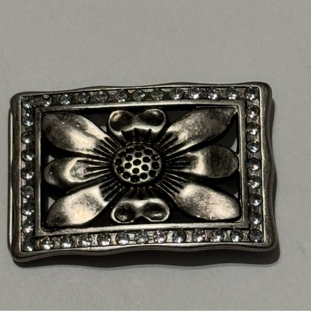 Western Floral Rectangular Statement Belt Buckle - image 1